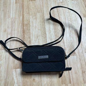 Vera Bradley Black Quilted All in One Crossbody Wristlet